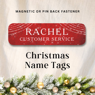 Red Christmas Sparkling Lights Personalisierter Na Namensschild