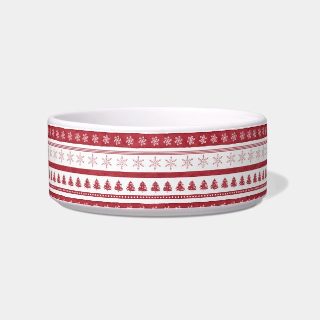 Red Christmas Streifen Pet Bowl Napf (Links)