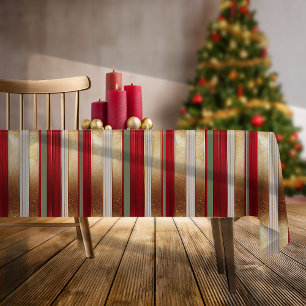 Red Christmas Stripe Pattern#27 ID1009 Tischdecke