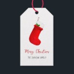 Red Christmas Strumpfs Geschenkanhänger<br><div class="desc">Fügen Sie Ihrem Geschenk eine Touch mit individuellem Aquarell niedliche Weihnachtsweihnachtsgeschenk-Tag Weihnachten Strumpf. Passen Sie an,  indem Sie die "Vorlage bearbeiten"-Kästchen auf der rechten Seite des Elements verwenden,  oder klicken Sie auf die blaue Schaltfläche "Anpassen",  um den Text anzuordnen,  die Schriftart und Farben zu ändern.</div>