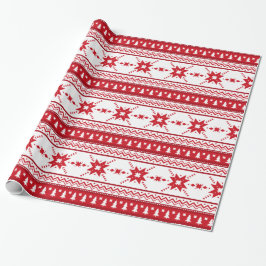 Red Christmas Sweater Inspiriertes Muster Geschenkpapier