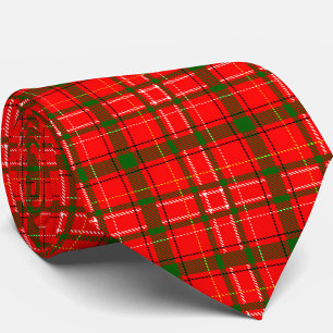 Red Christmas Tartan Kariertes Musterdesign Krawatte