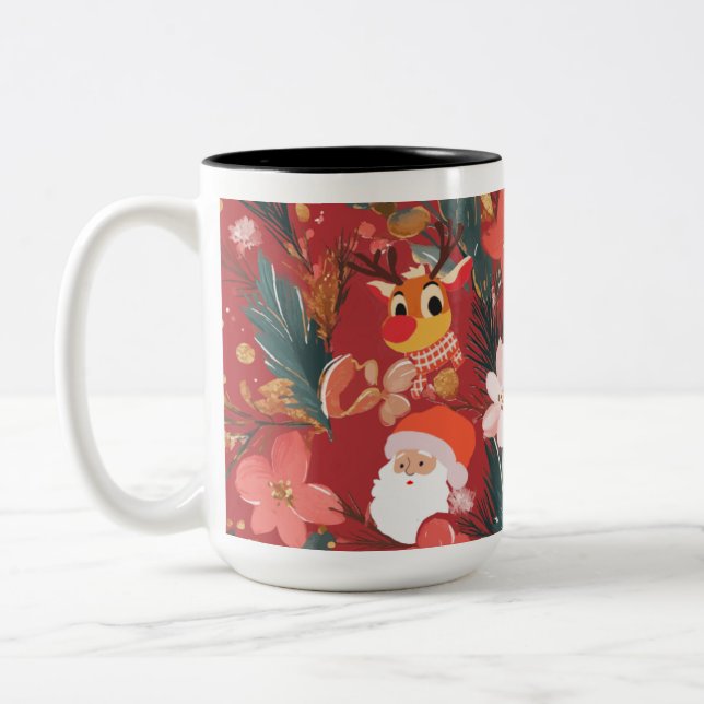 Red Christmas Tasse Design (Links)