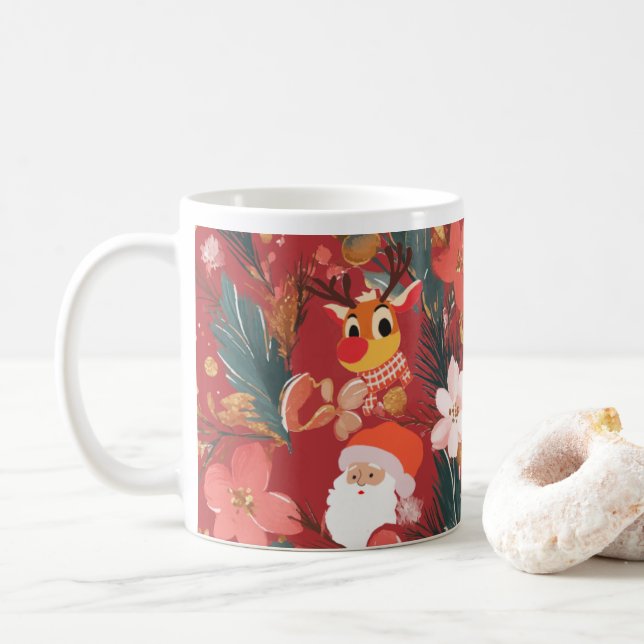 Red Christmas Tasse Design (Mit Donut)