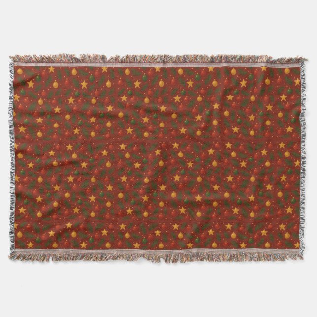 Red Christmas Throw Blanket Classic Holiday Fleece Decke (Vorderseite)