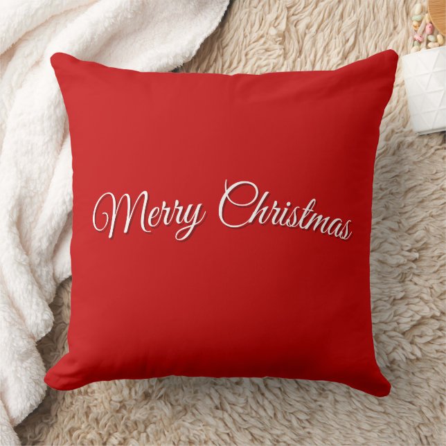 Red Christmas Throw Pillow Kissen (Decke)