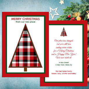 Red Christmas Tree Änderung der Adresse Einladunge Feiertagskarte