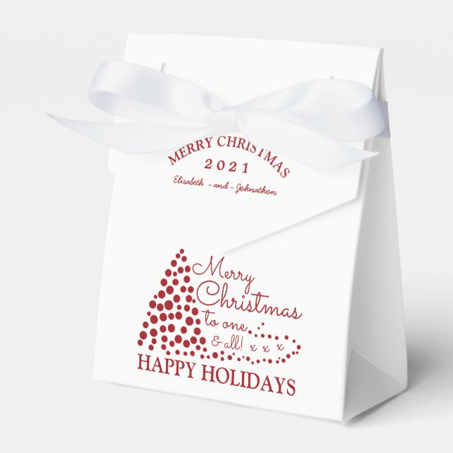 Red Christmas Tree, Christmas Favor Box Geschenkschachtel (Vorderseite)