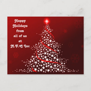 Red Christmas Tree Corporate Holiday PostCard Feiertagspostkarte