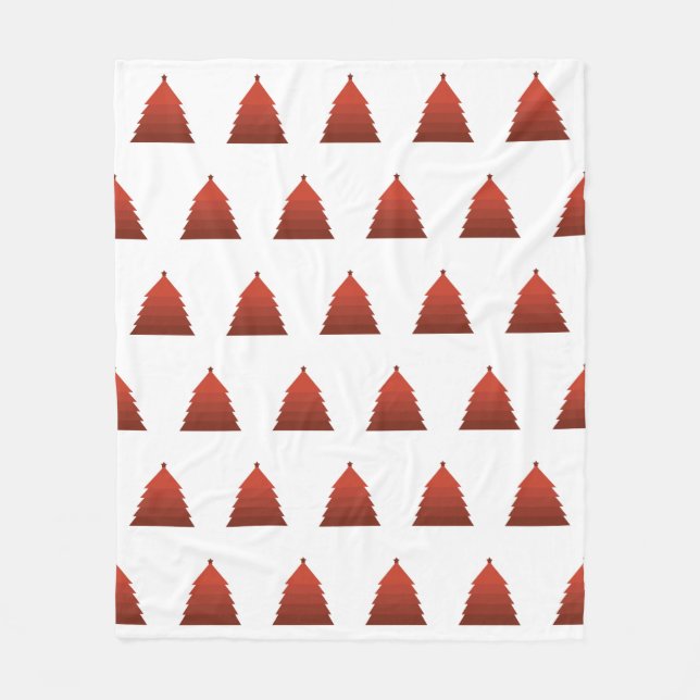 Red Christmas Tree Fleece Blanket (Vorderseite)