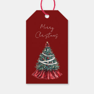 Red Christmas Tree Geschenkanhänger
