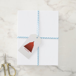 Red Christmas Tree Gift Tags Geschenkanhänger