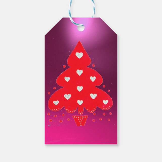 RED CHRISTMAS TREE HOLIDAY PARTEI LILA GESCHENKANHÄNGER (Rückseite)