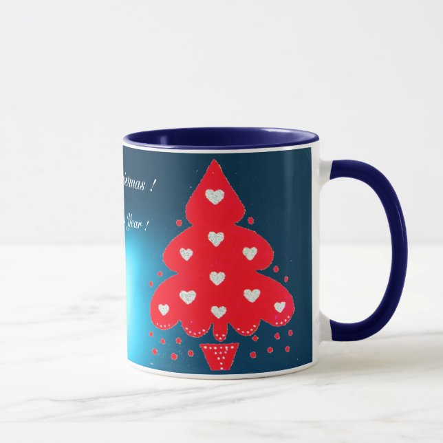 RED CHRISTMAS TREE HOLIDAY PARTY Blue Tasse (Rechts)