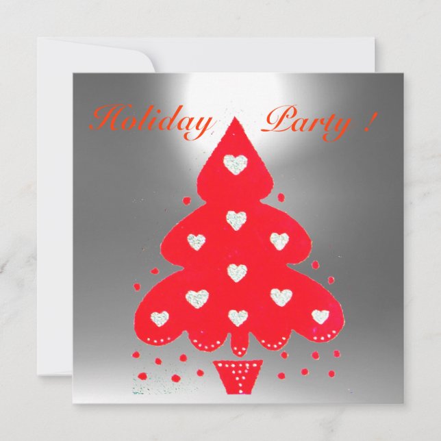 RED CHRISTMAS TREE HOLIDAY PARTY, Emerald Einladung (Vorderseite)