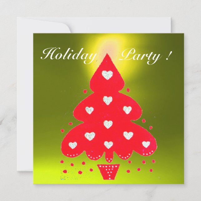 RED CHRISTMAS TREE HOLIDAY PARTY, Emerald Einladung (Vorderseite)