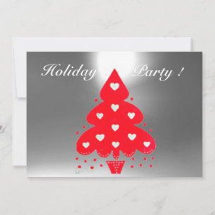 RED CHRISTMAS TREE HOLIDAY PARTY Gelb Einladung