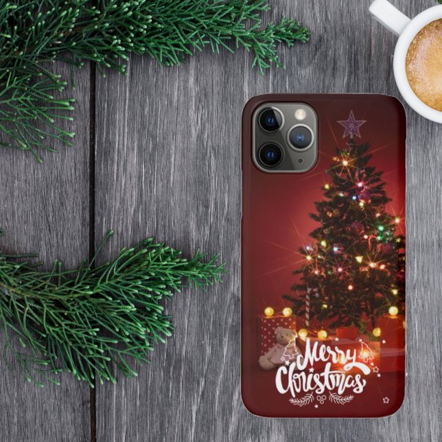 Red Christmas Tree mit Geschenken Frohe Weihnachte Case-Mate iPhone Hülle (Red Christmas Tree with Gifts Merry Christmas Case-Mate iPhone Case)