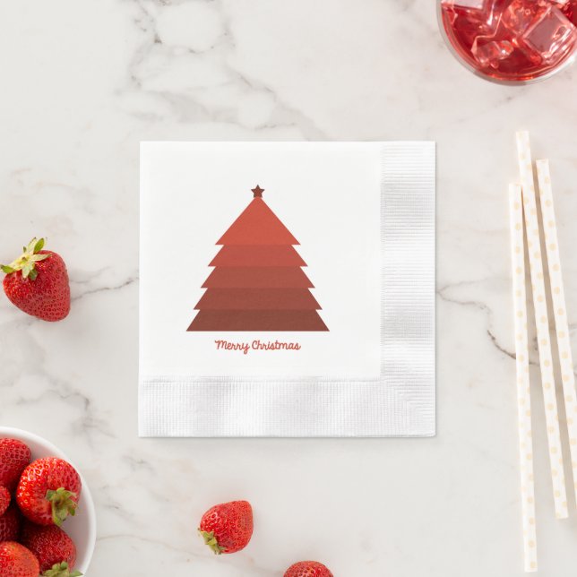 Red Christmas Tree Napkin Serviette (Beispiel)