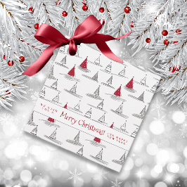 Red Christmas Tree Pattern#5 ID1009 Geschenkanhänger