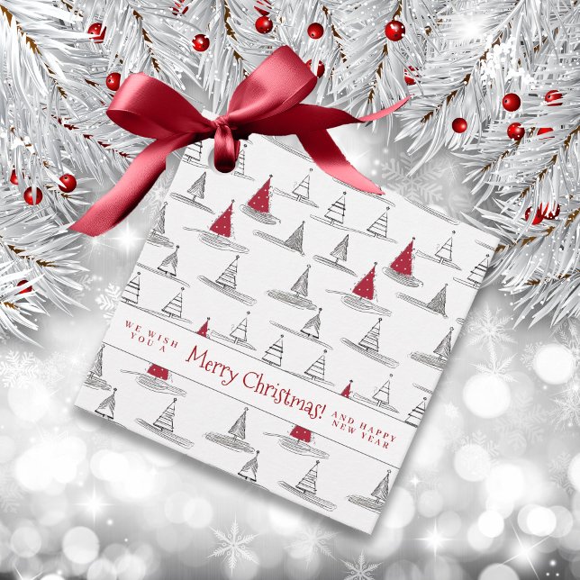 Red Christmas Tree Pattern#5 ID1009 Geschenkanhänger (Von Creator hochgeladen)