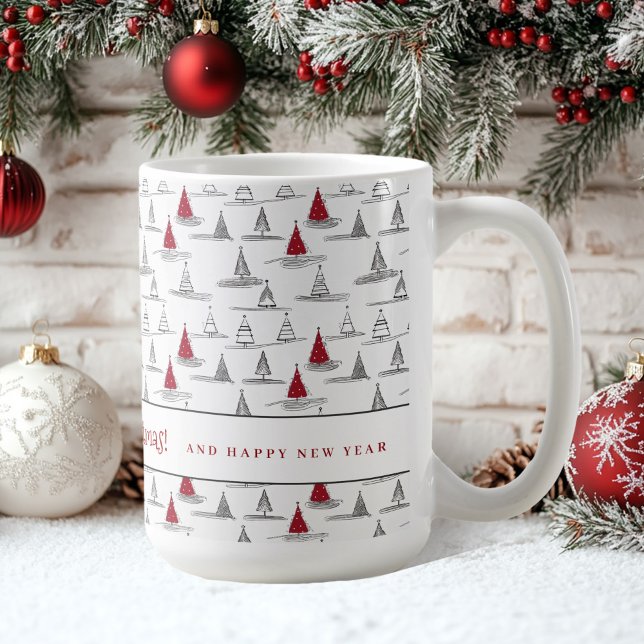 Red Christmas Tree Pattern#5 ID1009 Kaffeetasse (Von Creator hochgeladen)