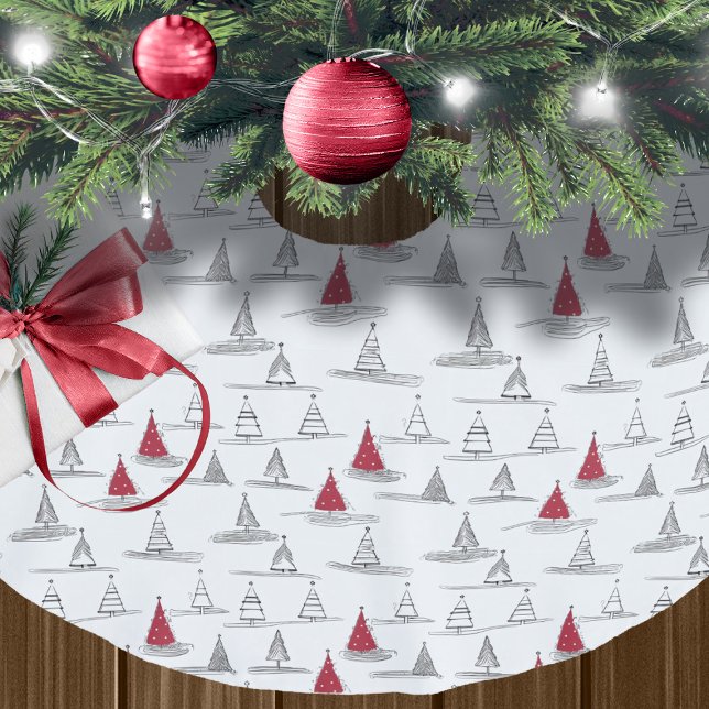 Red Christmas Tree Pattern#5 ID1009 Polyester Weihnachtsbaumdecke (Von Creator hochgeladen)