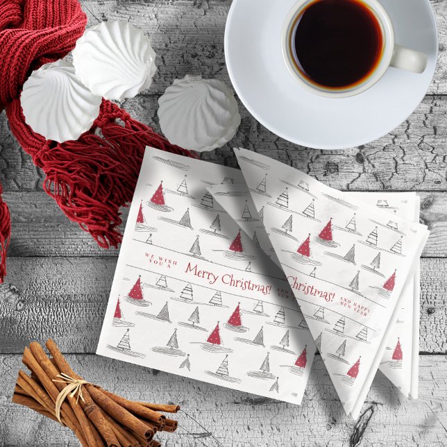 Red Christmas Tree Pattern#5 ID1009 Serviette (Von Creator hochgeladen)