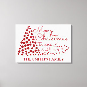 Red Christmas Tree, Personalisiert Familienname Ca Leinwanddruck