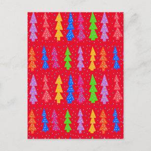 Red Christmas Tree Pop Art Postkarte