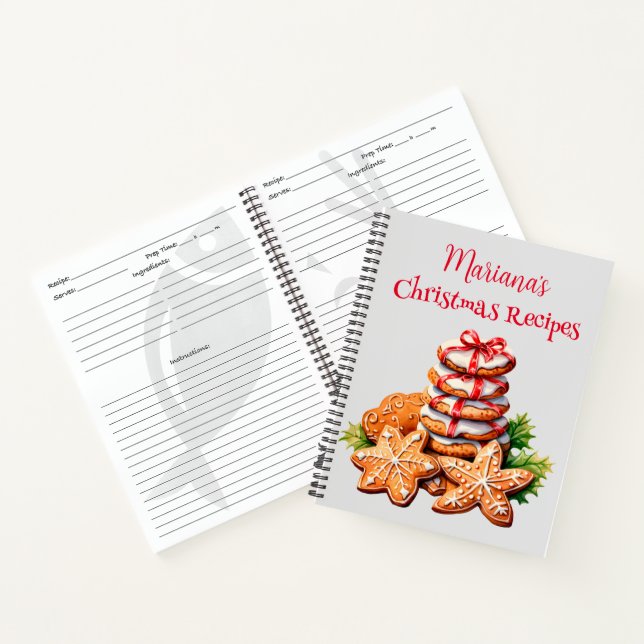 Red Christmas Tree Rezept Notizbuch (Innenseite)