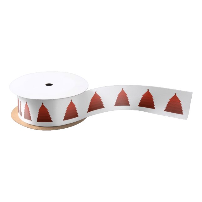 Red Christmas Tree Ribbon Satinband (Spule)