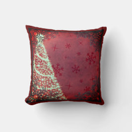 Red Christmas Tree Throw Kissen