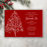 Red Christmas Tree Winter Bridal Dusche Einladung<br><div class="desc">Erleben Sie die Braut mit der festlichen Roten Weihnachtsbaum Winter Bridal Dusche Einladung. Dieses elegante wintery Dezember Polterabend lädt mit einem aufwändigen weißen Weihnachtsbaumdesign auf rotem Hintergrund zum Verweilen ein. Erhältlich als gedruckte Einladung zum Verschicken oder als digitaler Download für den einfachen digitalen Austausch online.</div>
