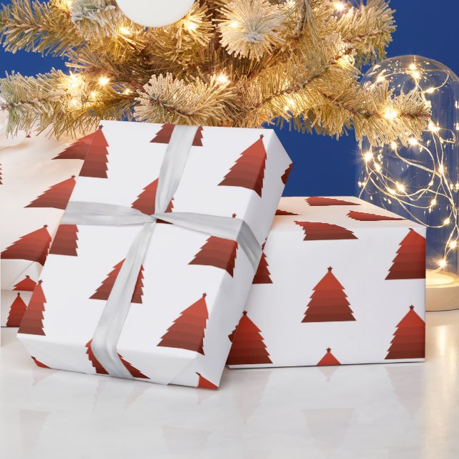 Red Christmas Tree Wrapping Paper Geschenkpapier (Feiertage)
