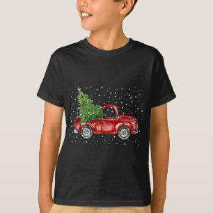 Red Christmas Truck Frohe Weihnachten Vintag T-Shirt