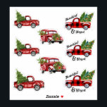 Red Christmas Truck Stickers Aufkleber<br><div class="desc">Red Christmas Truck Stickers</div>
