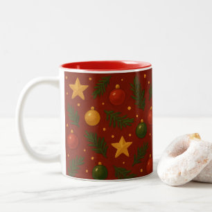 Red Christmas Two-Tone Coffee Tasse - Klassisches
