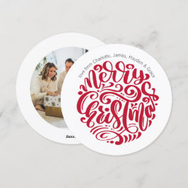 Red Christmas Typografy Personalisiert Foto Feiertagskarte