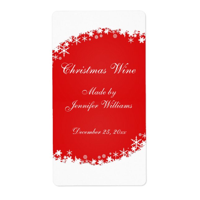 Red Christmas Wine Label (Vorne)