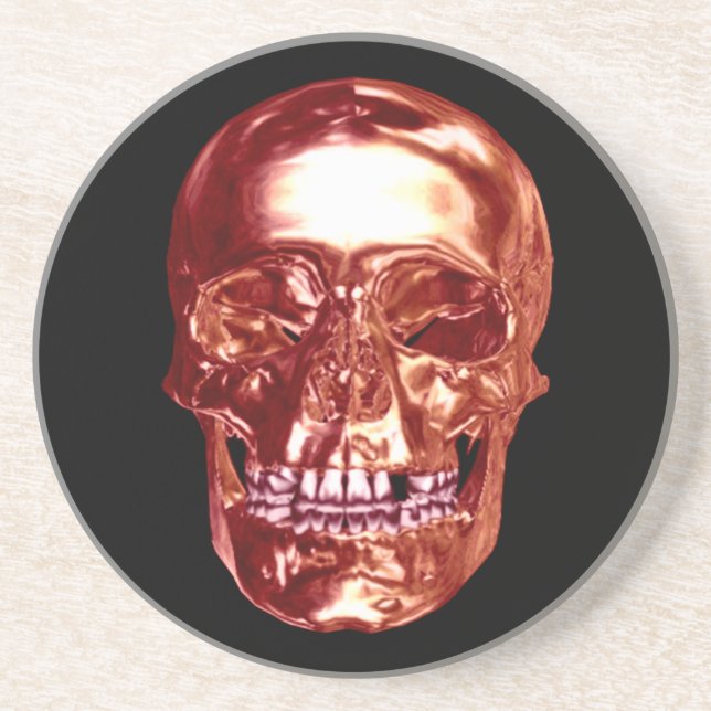 Red Chrome Skull Coaster Untersetzer (Vorne)
