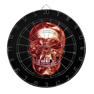 Red Chrome Skull Dart Board Dartscheibe