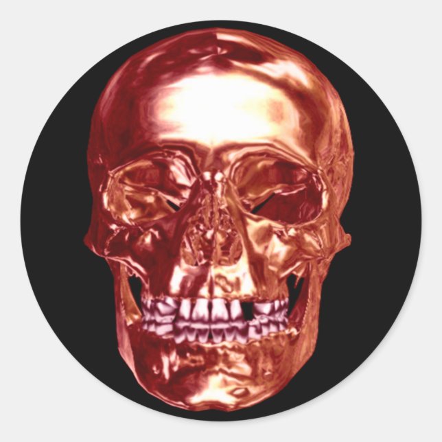 Red Chrome Skull Stickers (Vorderseite)