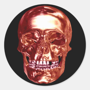 Red Chrome Skull Stickers