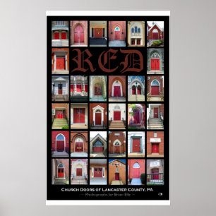 "RED Church Doors, Lancaster Landkreis, PA" Poster