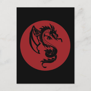Red Circle Dragon Tattoo Postkarte