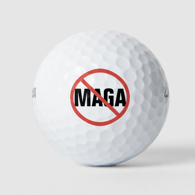 Red Circle No Signing Anti-MAGA Politische Meinung Golfball (Vorderseite)