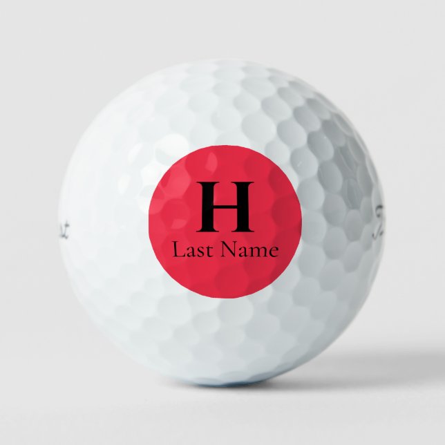 Red Circle Personalisiert Golf Ball (3) HAMbWG (Vorderseite)