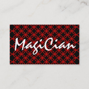 Red Circles Magician Business Card Visitenkarte