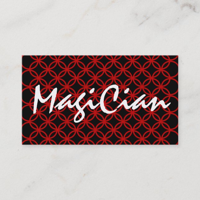 Red Circles Magician Business Card Visitenkarte (Vorderseite)